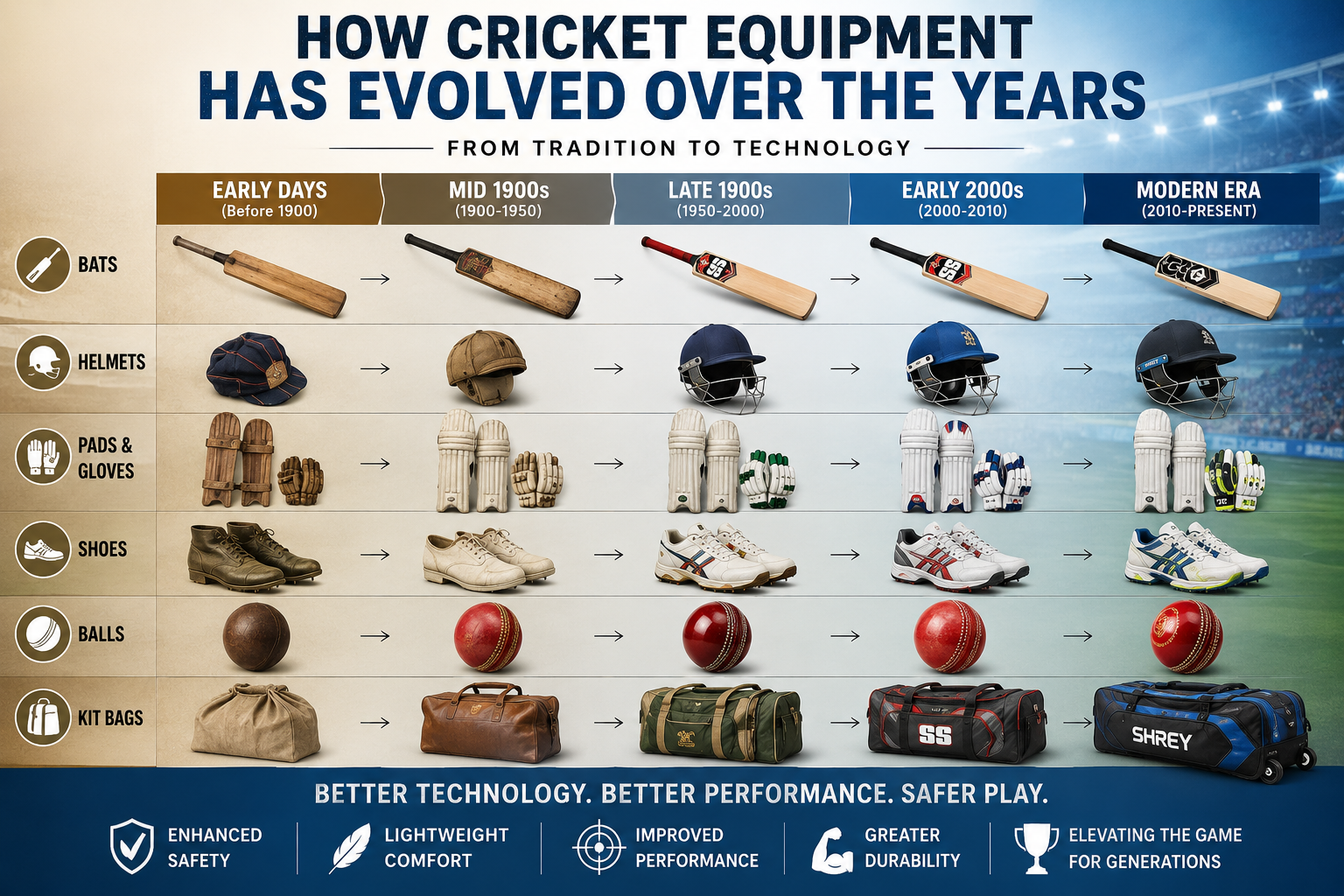 How Cricket Equipment Has Evolved Over the Years