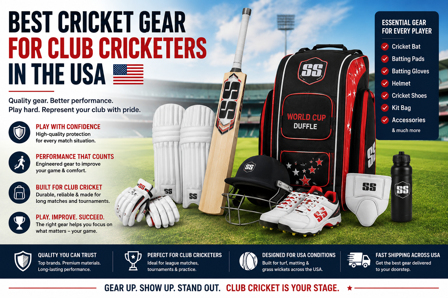Best Cricket Gear for Club Cricketers in the USA