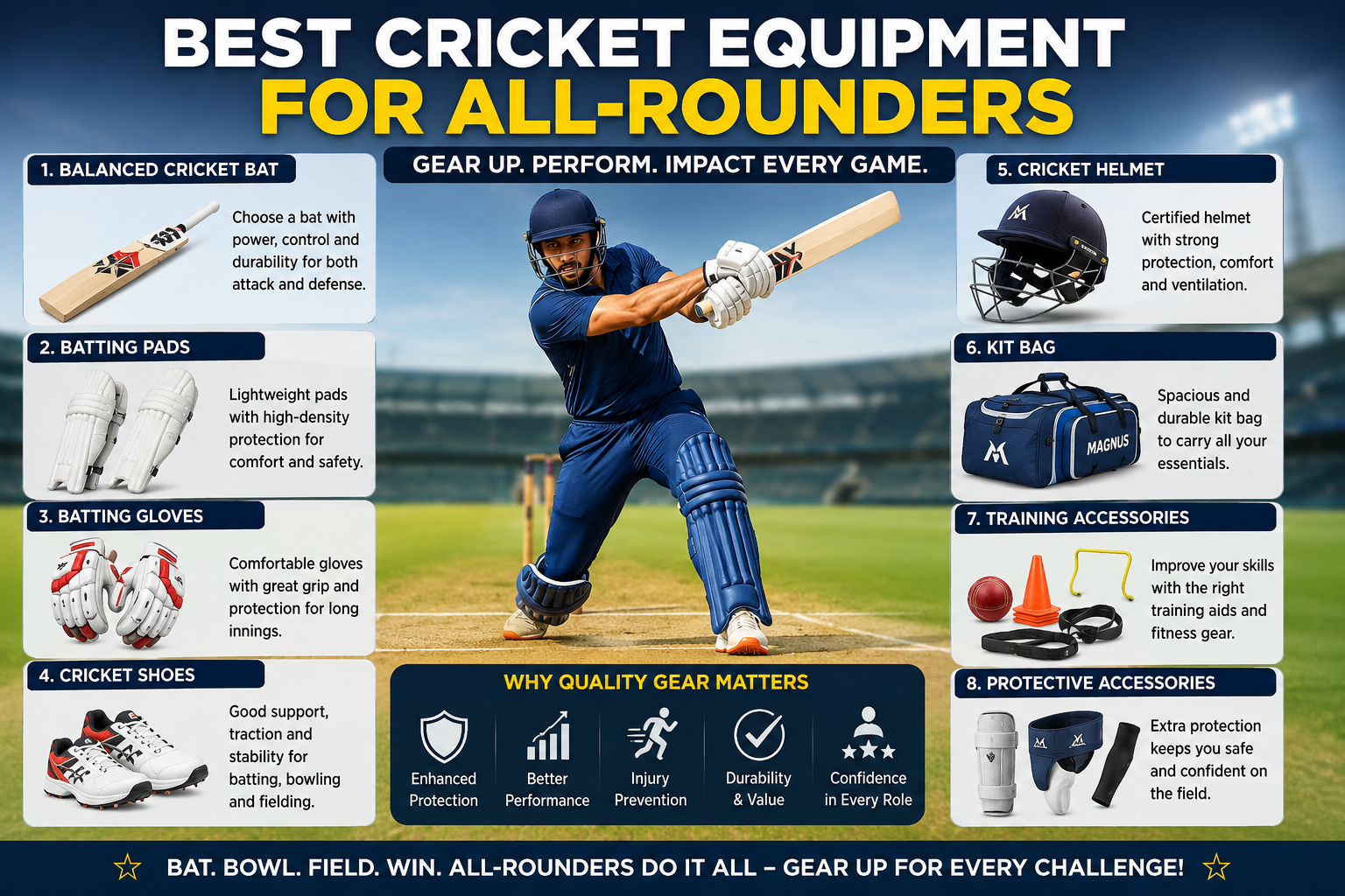 Best Cricket Equipment for All-Rounders