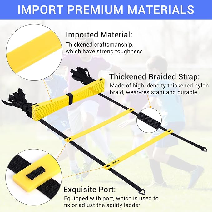 Agility Ladder Speed Training Set 12 Rung 20ft Exercise Ladders - Magnus Cricket