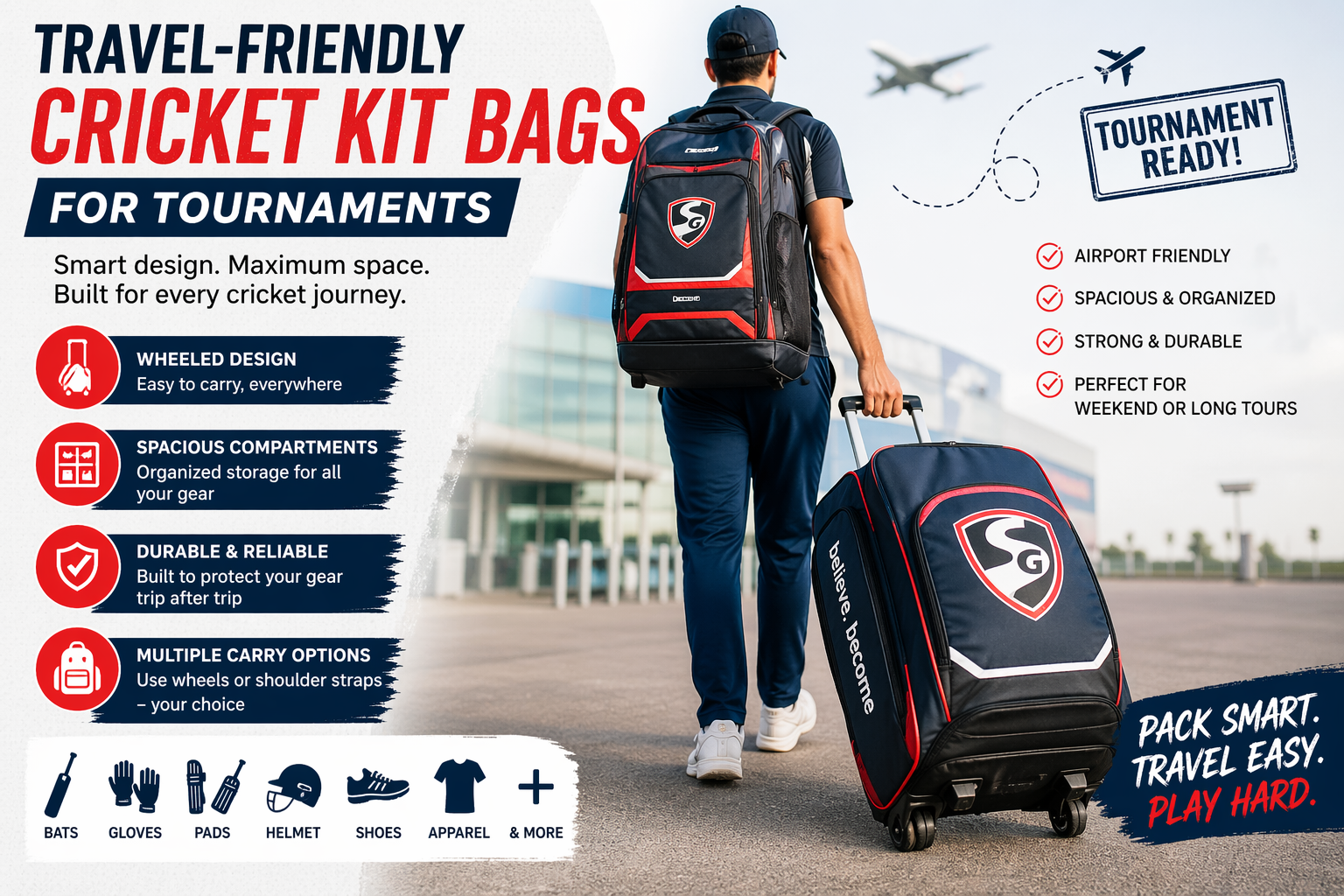 Travel-Friendly Cricket Kit Bags for Tournaments