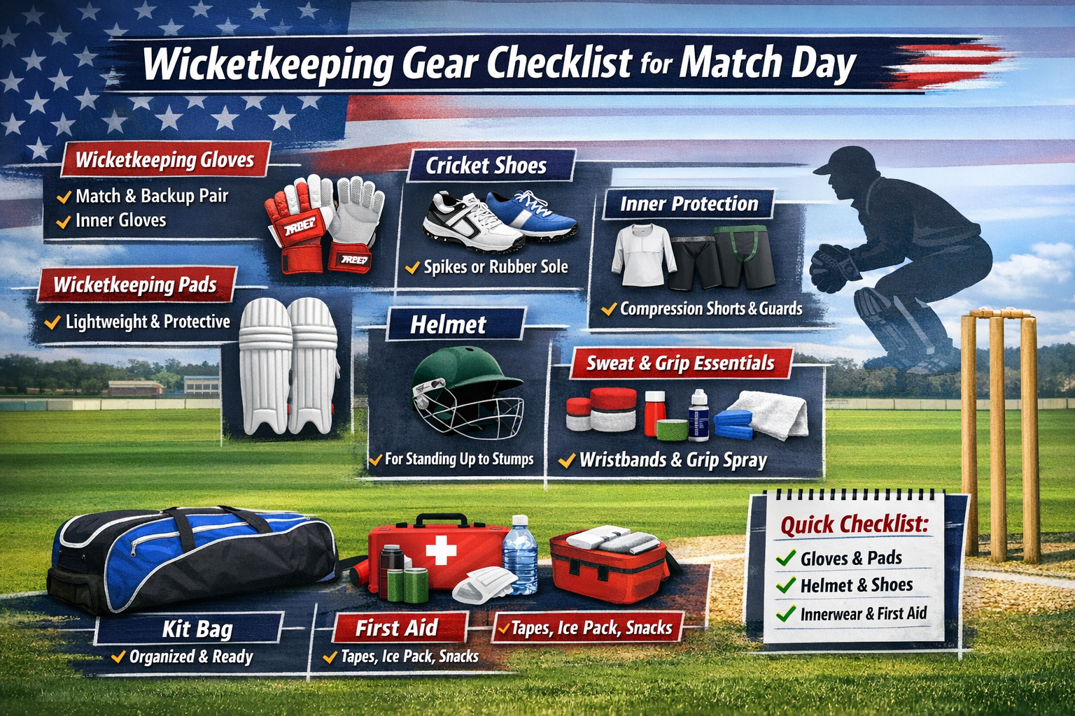Wicketkeeping Gear Checklist for Match Day
