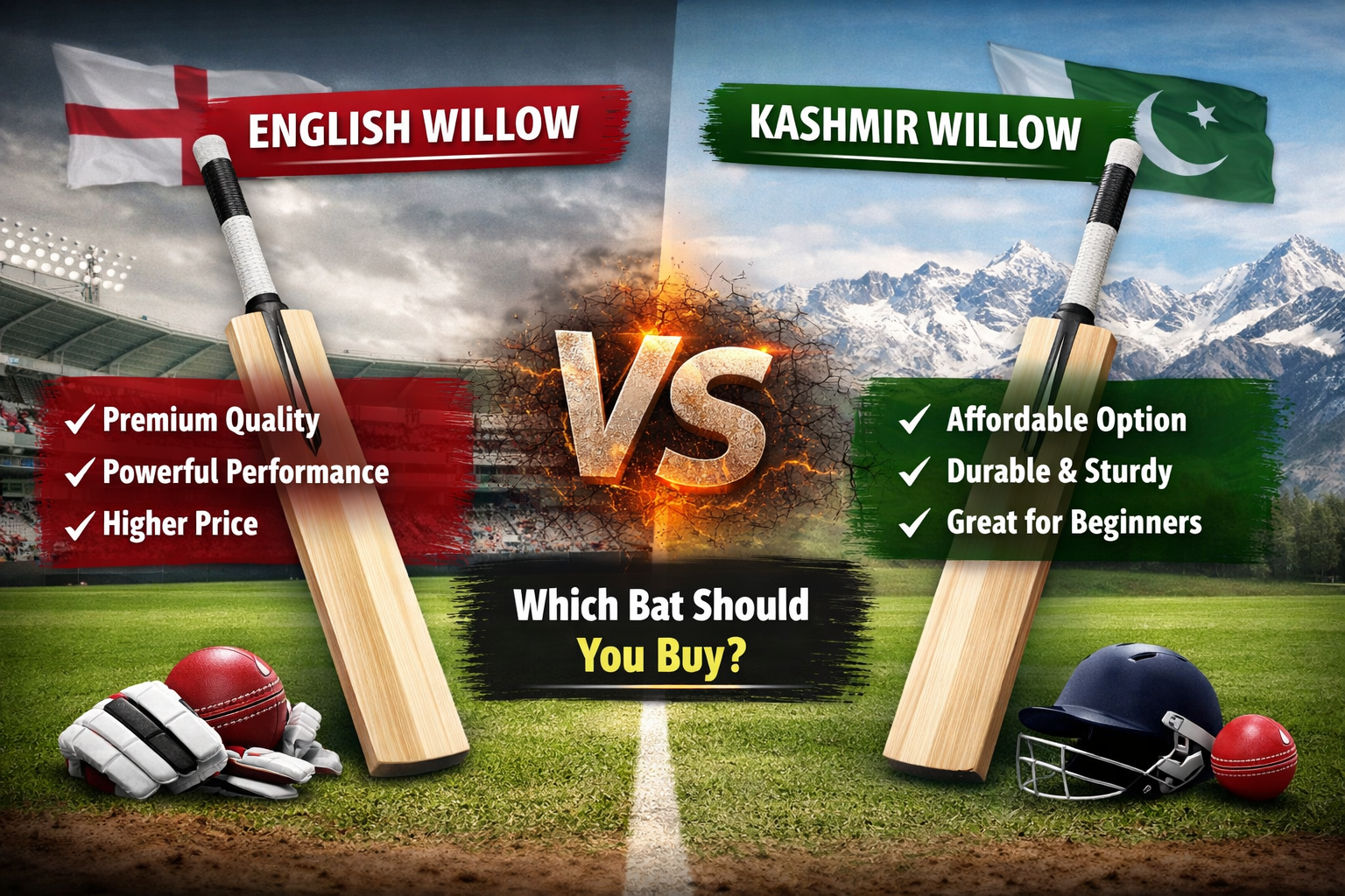 English Willow vs Kashmir Willow: Which Bat Should You Buy?