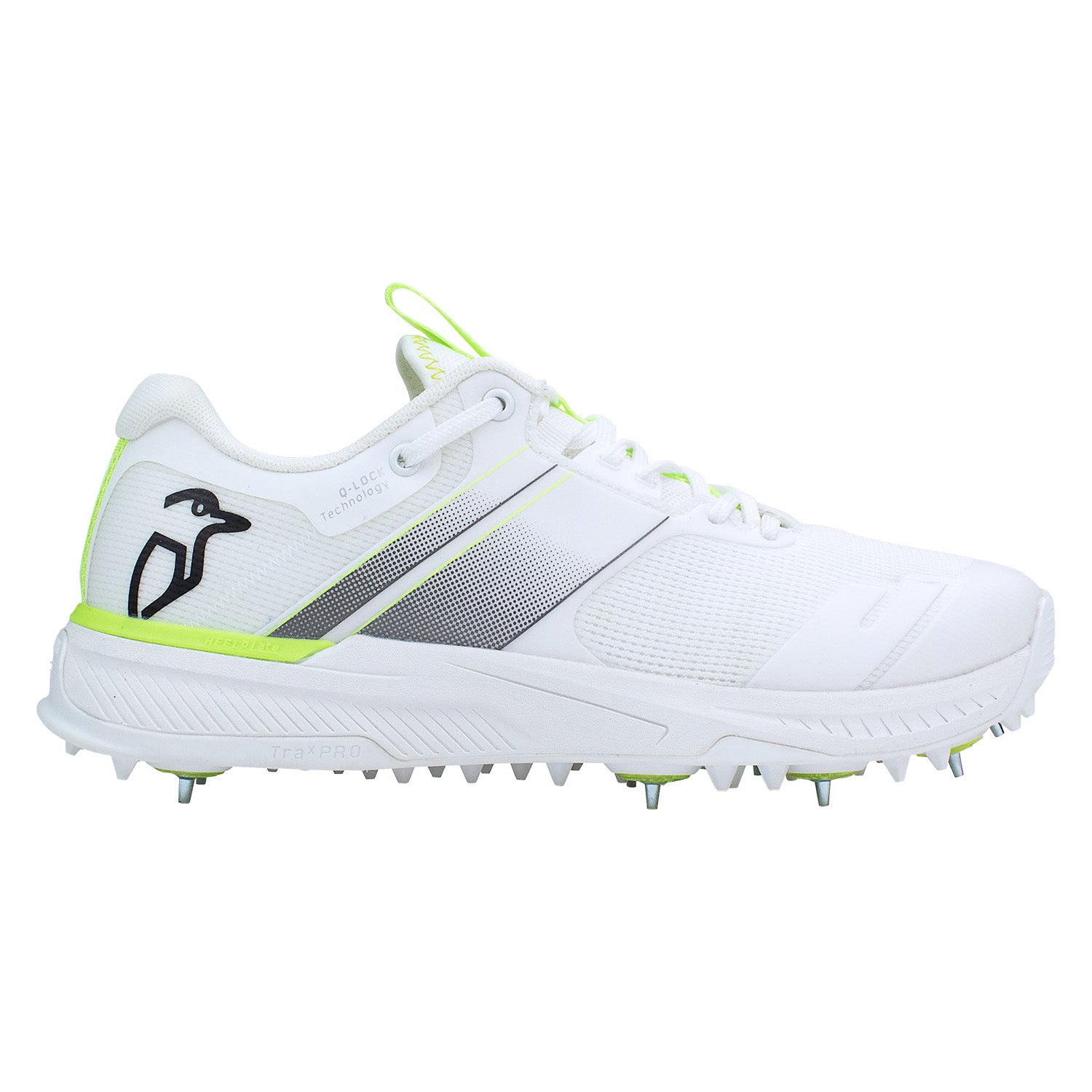 KC Players Cricket Shoes Spike - White/Lime - Magnus Cricket