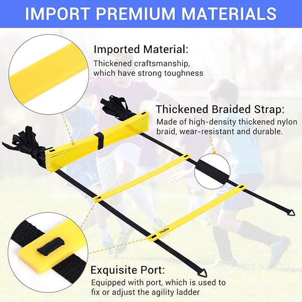 Agility Ladder Speed Training Set 12 Rung 20ft Exercise Ladders - Magnus Cricket