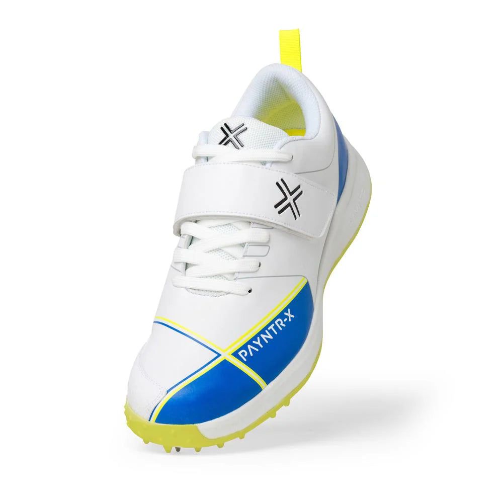 Payntr X Bowling SPIKE (White & Blue) Cricket Shoes - Magnus Cricket