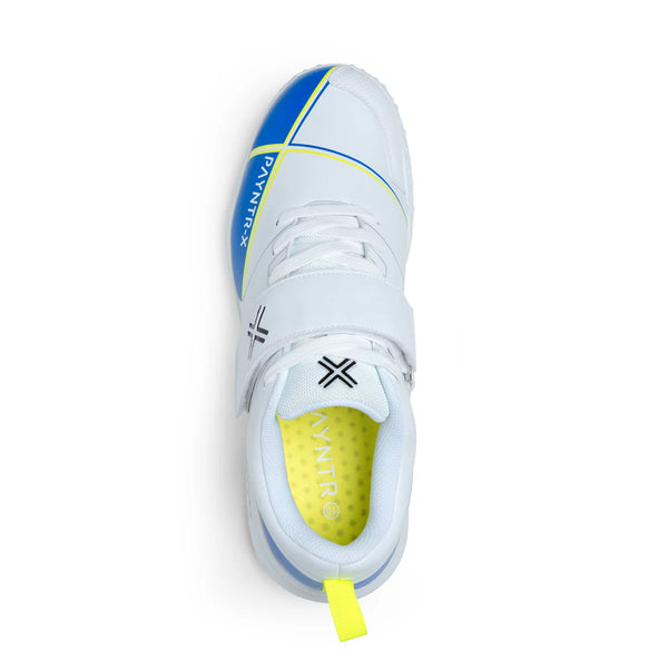 Payntr X Bowling SPIKE (White & Blue) Cricket Shoes - Magnus Cricket